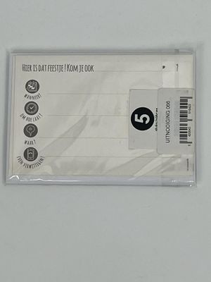 🎉 Uitnodigingskaartjes – Set van 5 Stuks (16 x 11 cm) met Enveloppen ✨