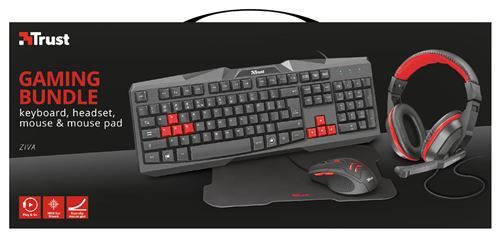 🎮 Trust Ziva 4-in-1 Gaming Bundle (French Azerty)