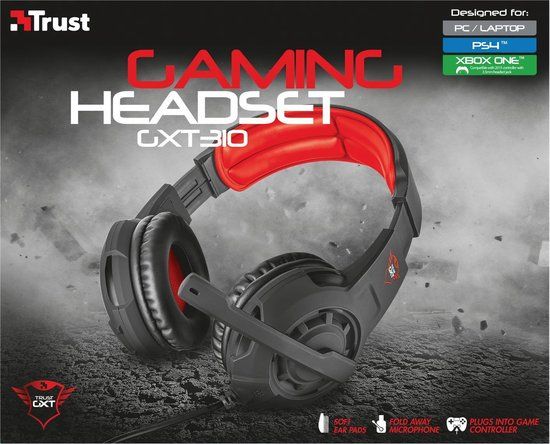 Trust GXT 310 Radius - Gaming Headset voor PS4 en PC - Zwart/Rood
