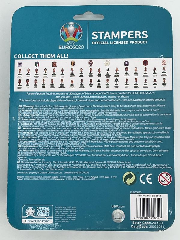 ⚽ UEFA Set van 3 Stempels – Thibaut Courtois, Kevin De Bruyne &amp; Romelu Lukaku ✨