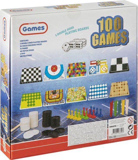 🎲 Grafix Spellendoos – 100 Spellen in 1 Box | Eindeloos Plezier ✨