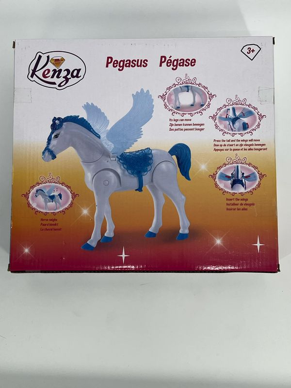 🦄 Pegasus Paard met Vleugels – Wit met Blauwe Accenten | Magisch Speelpaard ✨