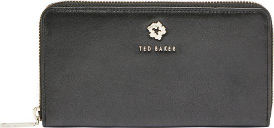 Ted baker London Jorjana flower Eyelet leather zip wallet in black at Nord