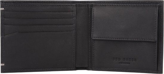 👛Ted Baker Harrvee Portemonnee Leer – Compacte Billfold 11 cm Zwart 🖤✨