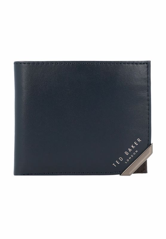👛Ted Baker Kornerr Portemonnee Leer – Navy Blauw 11 cm | Stijlvol &amp; Compact 🖤✨