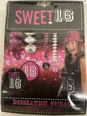 🎉✨ Sweet 16 Decorative Spiral – Party Decoration