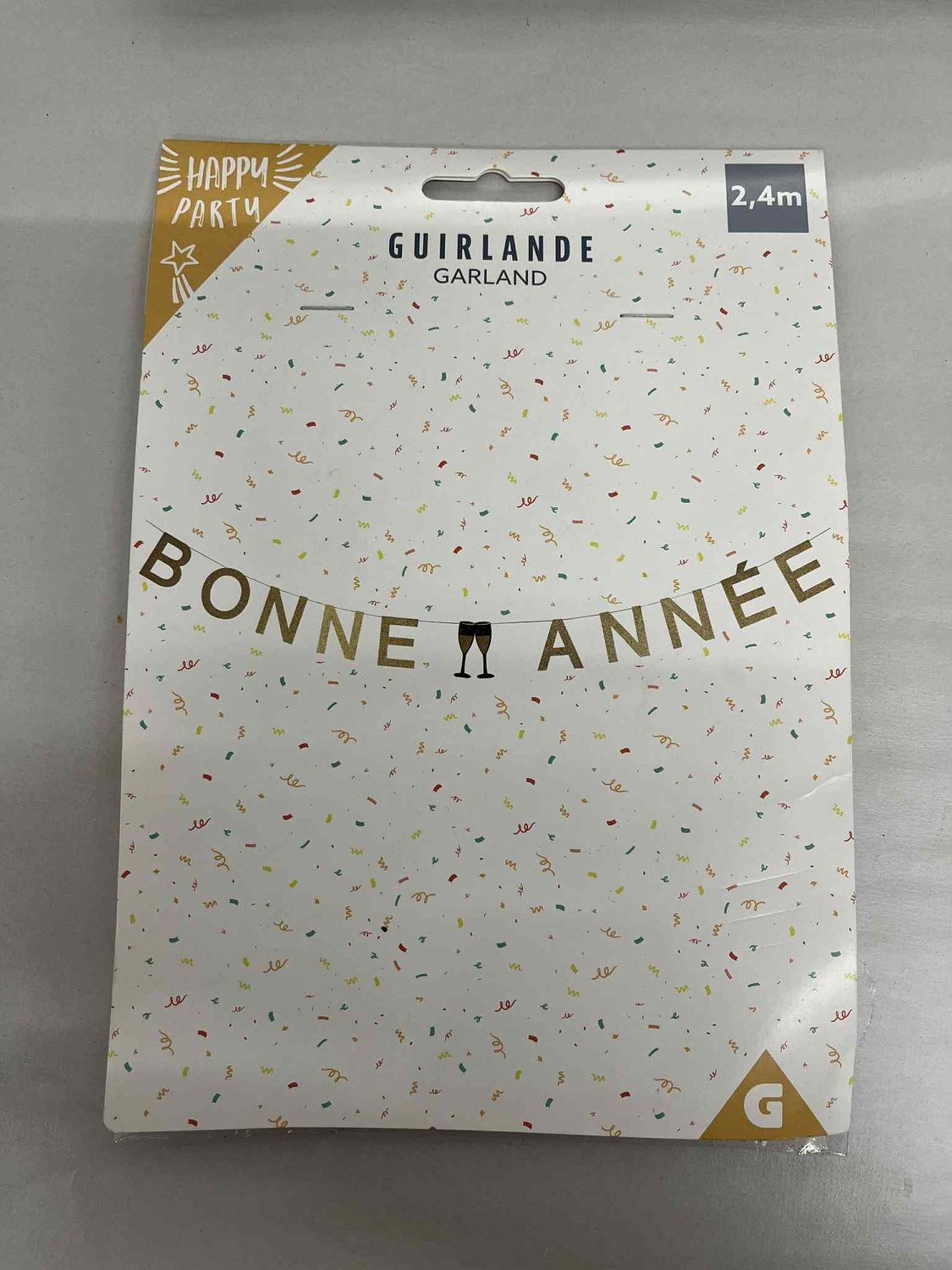 Slinger happy new year goudkleurig