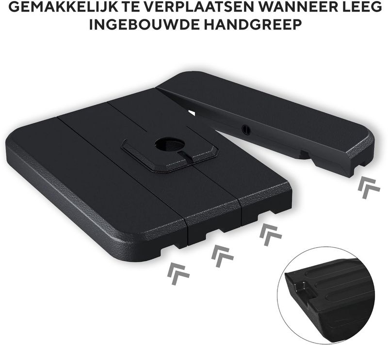 ⛱️ MaxxGarden Vulbare Parasolvoet – Tot 100 kg – Zwart