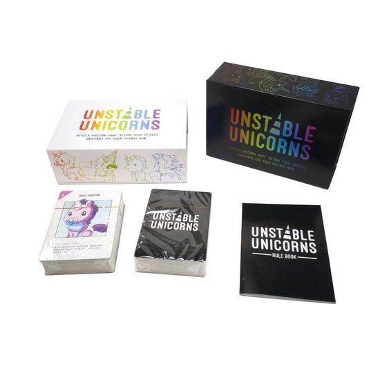 🦄 Unstable Unicorns Black Box Edition – ENGELSTALIG Strategisch Kaartspel ✨