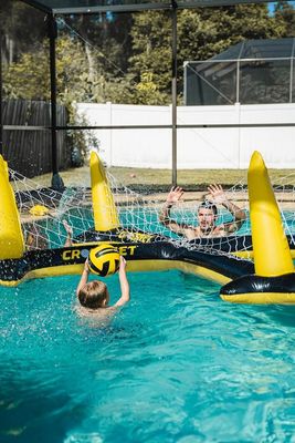 🏐🌊 Crossnet Opblaasbaar Poolvolleybal Net met Zwembal