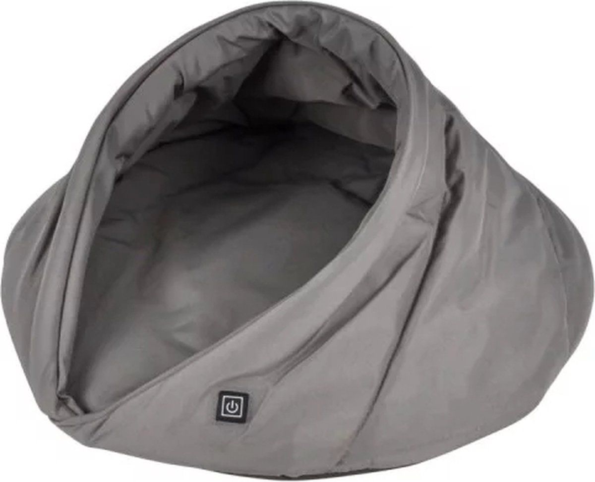 🐱 Heated Cat/Dog Bed – Grey/Anthracite | USB 3 Levels ✨