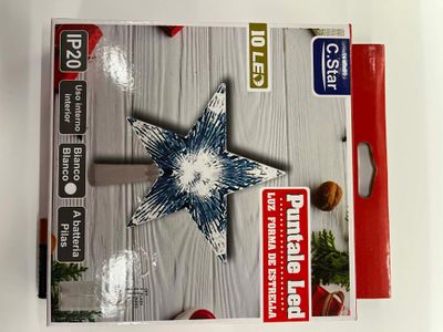 🎄 LED Ster met Piek – 10 LED Multicolor | Kerstboomtopper 8 cm ✨