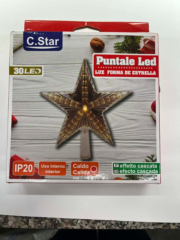 🎄 Ster met Piek – 30 LED – Batterijvoeding