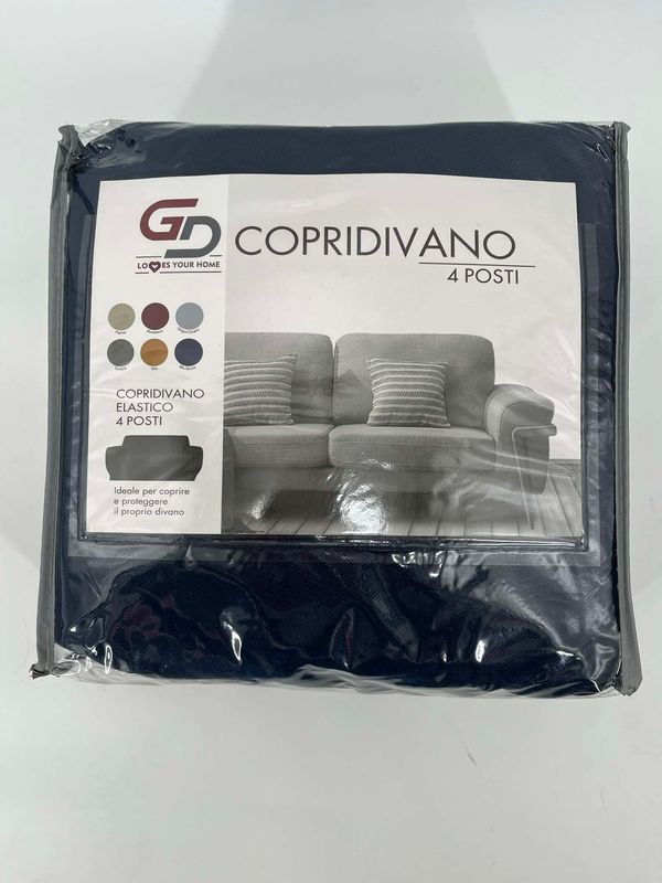 🛋️ Elastic Sofa Cover 4-Seater – Deep Blue