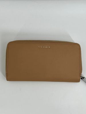 👛Ted Baker Darciea Large Wallet Taupe – 19 cm Leather with Zip 🤎✨