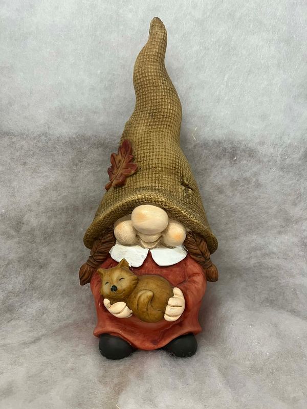 🐾 Autumn Gnome with Fox – Rustic Fall Decoration 31 cm 🍂🦊✨