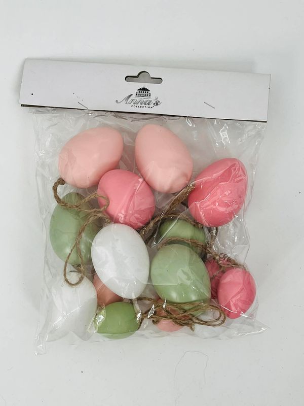 🐣 Colored Easter Eggs Pink/Green/White – Cheerful Pastel Easter Decoration Set of 16