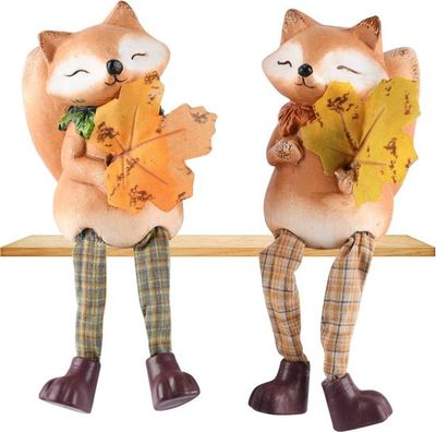 🦊✨ Decorative fox with hanging legs set of 2