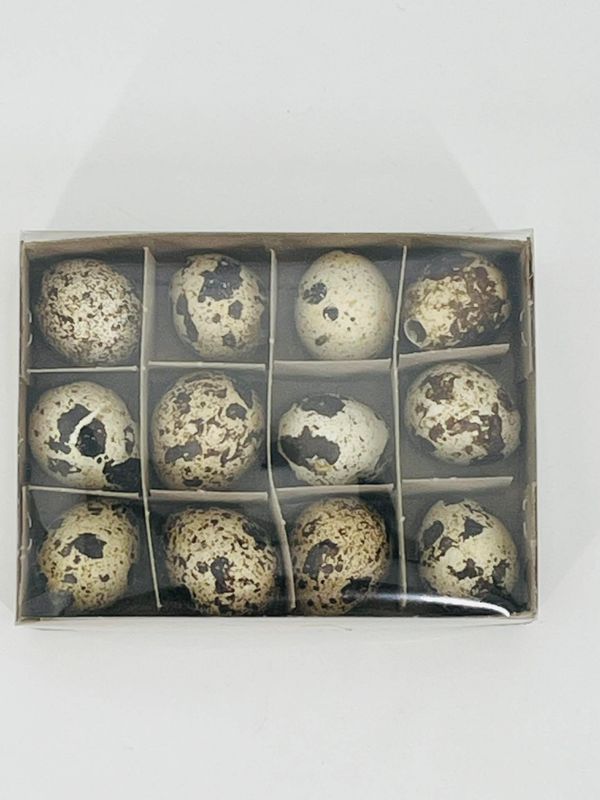🥚🌿 Box of natural quail eggs – Easter decoration