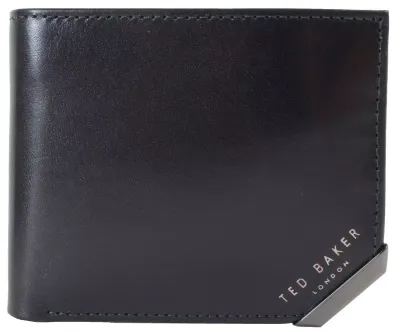 👛Ted Baker Kornerr Leather Wallet – Compact Billfold 11 cm ✨