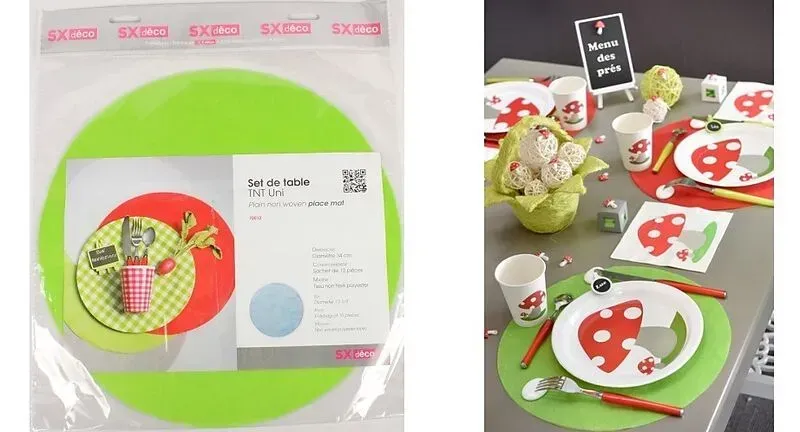 🎉 Round Placemats Ø 34 cm – 10 Pieces Non-Woven Polyester ✨