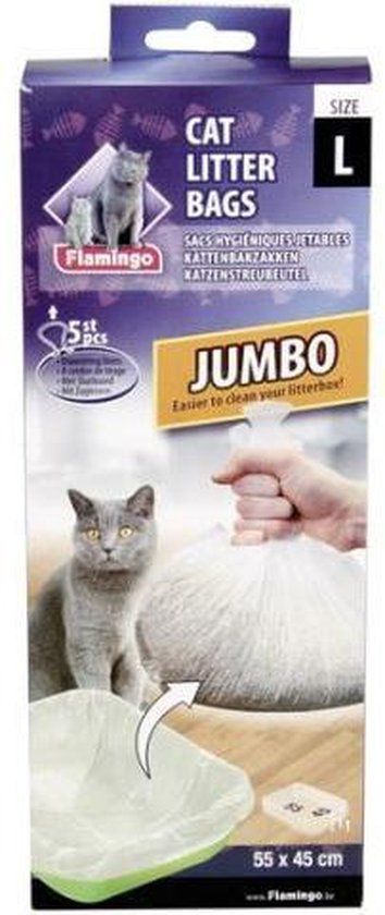 Kattenbakzakken flamingo 55x45 cm
