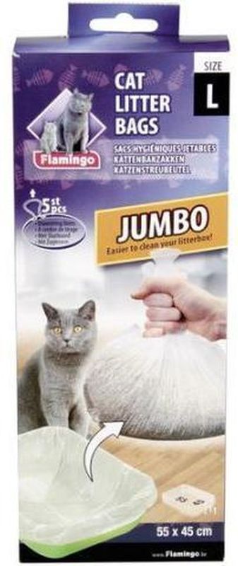 🐱 Flamingo cat litter bags 55 x 45 cm