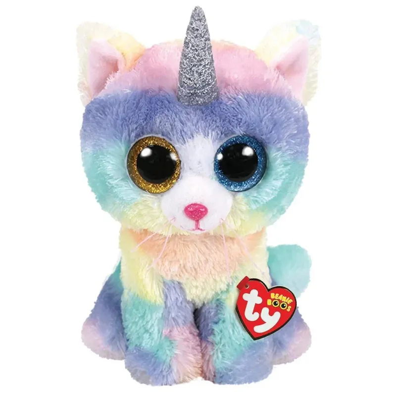 🦄 TY Beanie Boo's Heather Unicorn Cat cuddly toy 42 cm