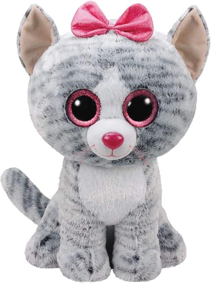 TY Beanie Boo’s XL Kiki Cat knuffel 42 cm met grote glinsterende ogen, extra zacht