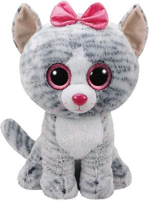 Peluche TY Beanie Boo’s XL Kiki Cat 42 cm avec grands yeux brillants, très douce
