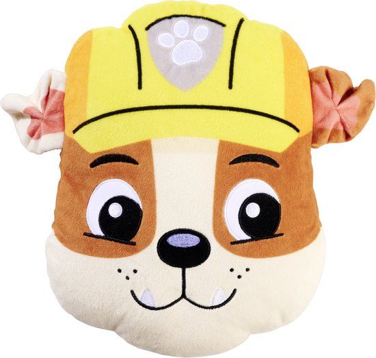 Paw Patrol Rubble Kussen 50 cm – Zacht Kinder Sierkussen met Rubble – Polyester Vulling