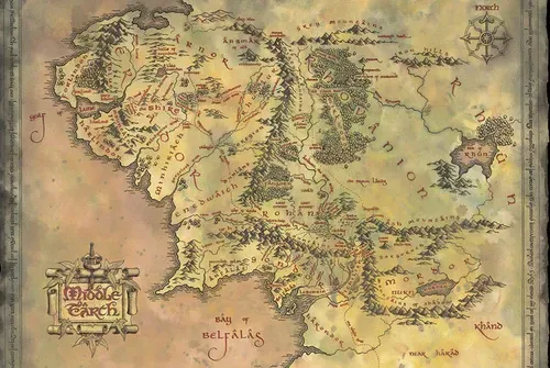 The Lord of the Rings Middle Earth Map 91,5x61cm