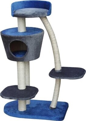 🐱 Nobby Kattenkrabpaal Blauw – 60 x 40 x 105 cm | Luxe Krabmeubel ✨