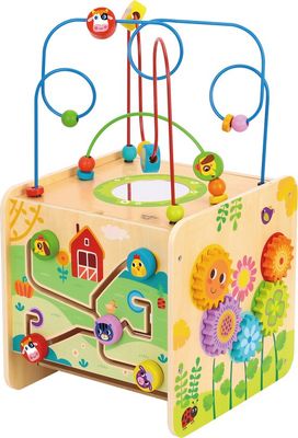 🐄 Tooky Toy Houten Activiteitenkubus Boerderij – 18 Maanden 2-delig ✨