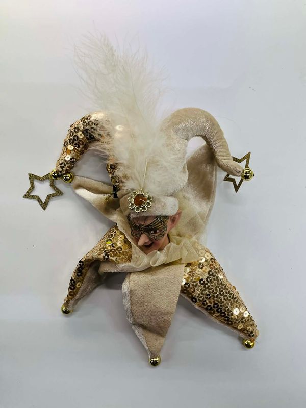 🤡✨ Decoratieve Nar Beige/Goud 16 cm
