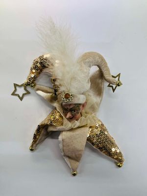 🤡✨ Decoratieve Nar Beige/Goud 16 cm