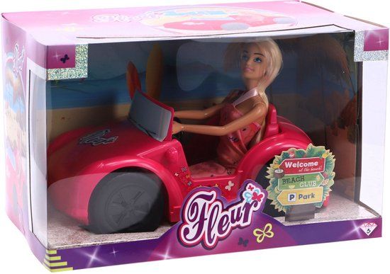 🚗👧 Fleur roze auto met pop