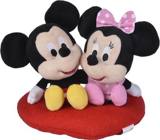 💕 Disney Mickey &amp; Minnie Heart Pillow – Soft Romantic Cuddle Cushion ✨