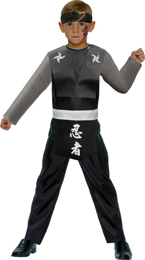 🥷 Ninja Costume – Jumpsuit &amp; Headband – 4-6 Years