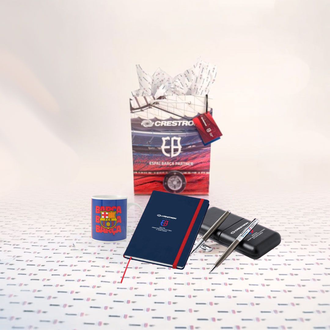 Gift packaging Kit with Barça Mug,  Espai Notebook &amp; Penset (00103-D + 00095-D + 00098-D + 00099-D)