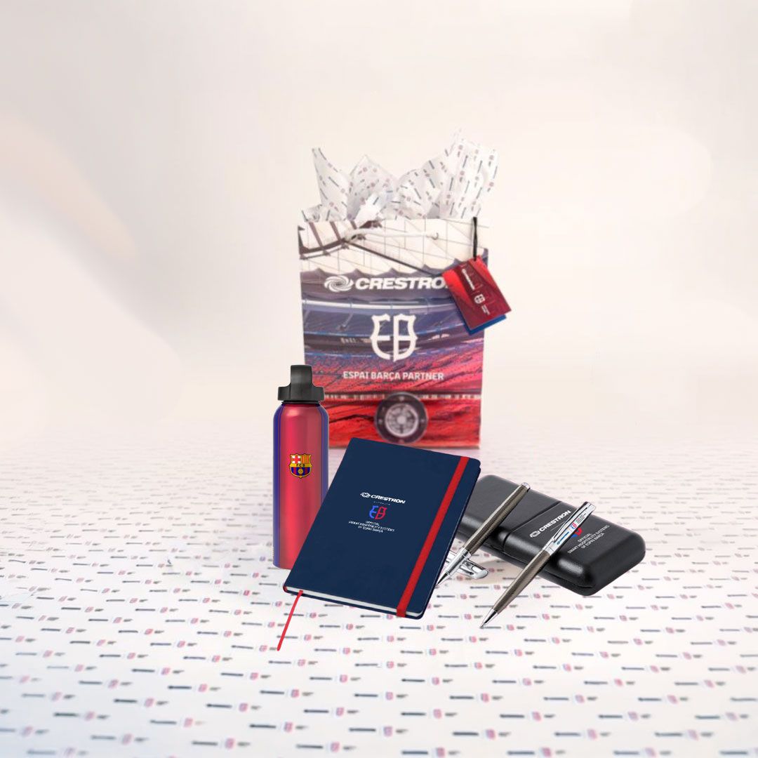 Gift packaging Kit with Barça Water Bottle,  Espai Notebook &amp; Penset (00103-D + 00097-D + 00098-D + 00099-D)