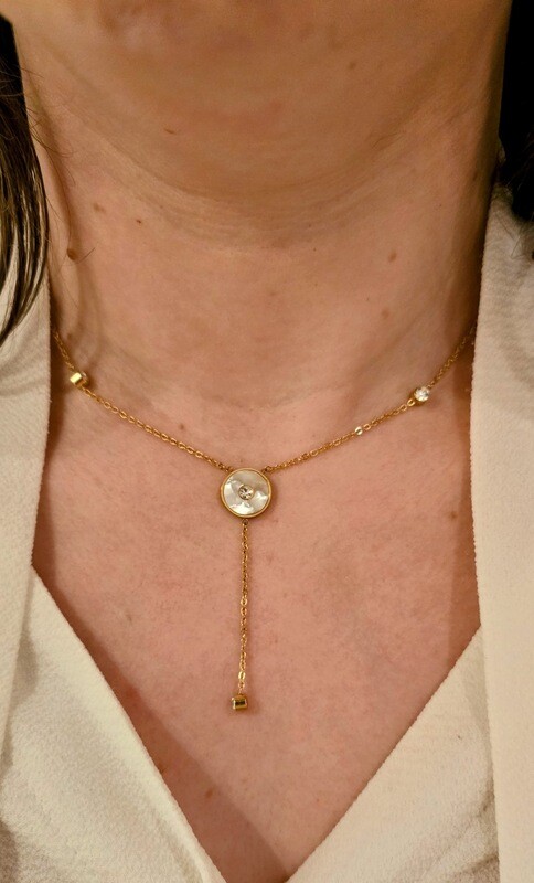 Fijne Halsketting met Parelmoer Inleg