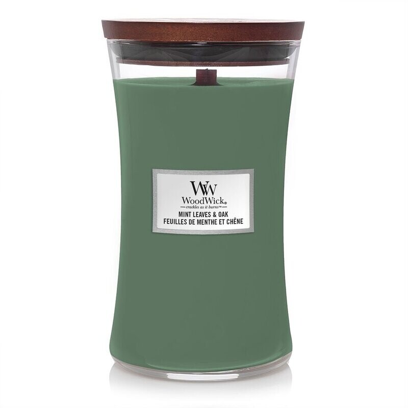 Woodwick kaars Mint Leaves & Oak Woodwick kaars Mint Leaves & Oak