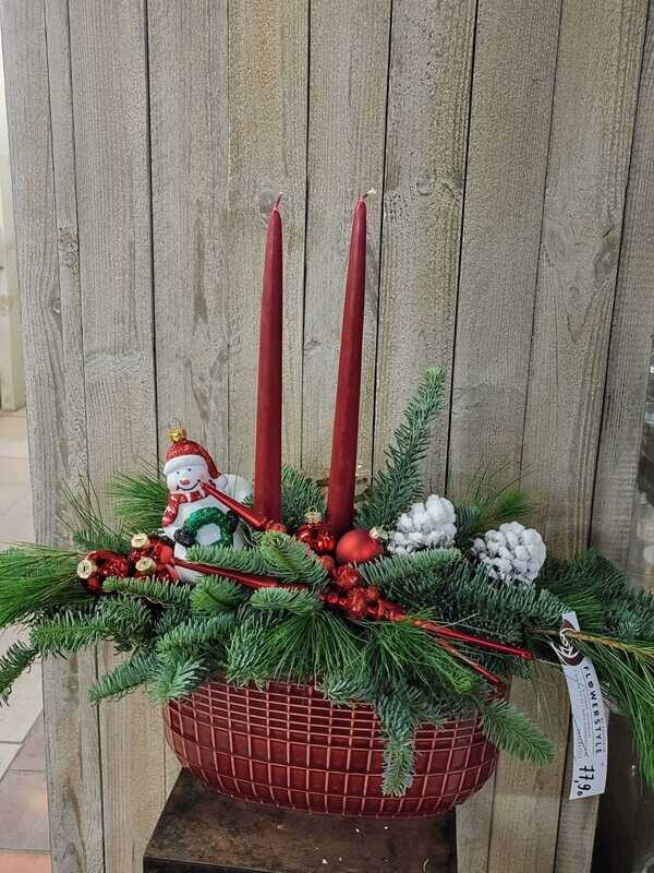 Kerstbloemstuk Grinch