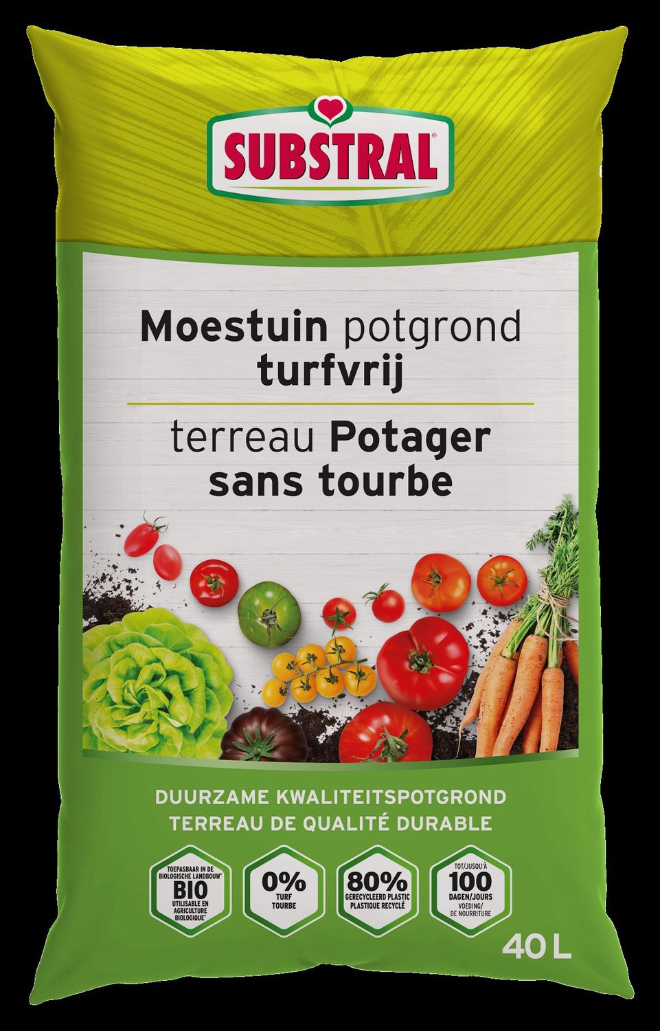 Substral potgrond moestuin turfvrij 40l