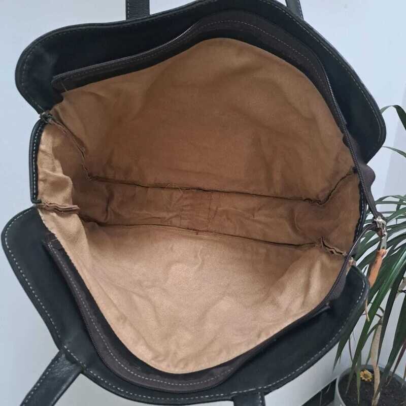 Lederen Handtassen met Originele Vacht