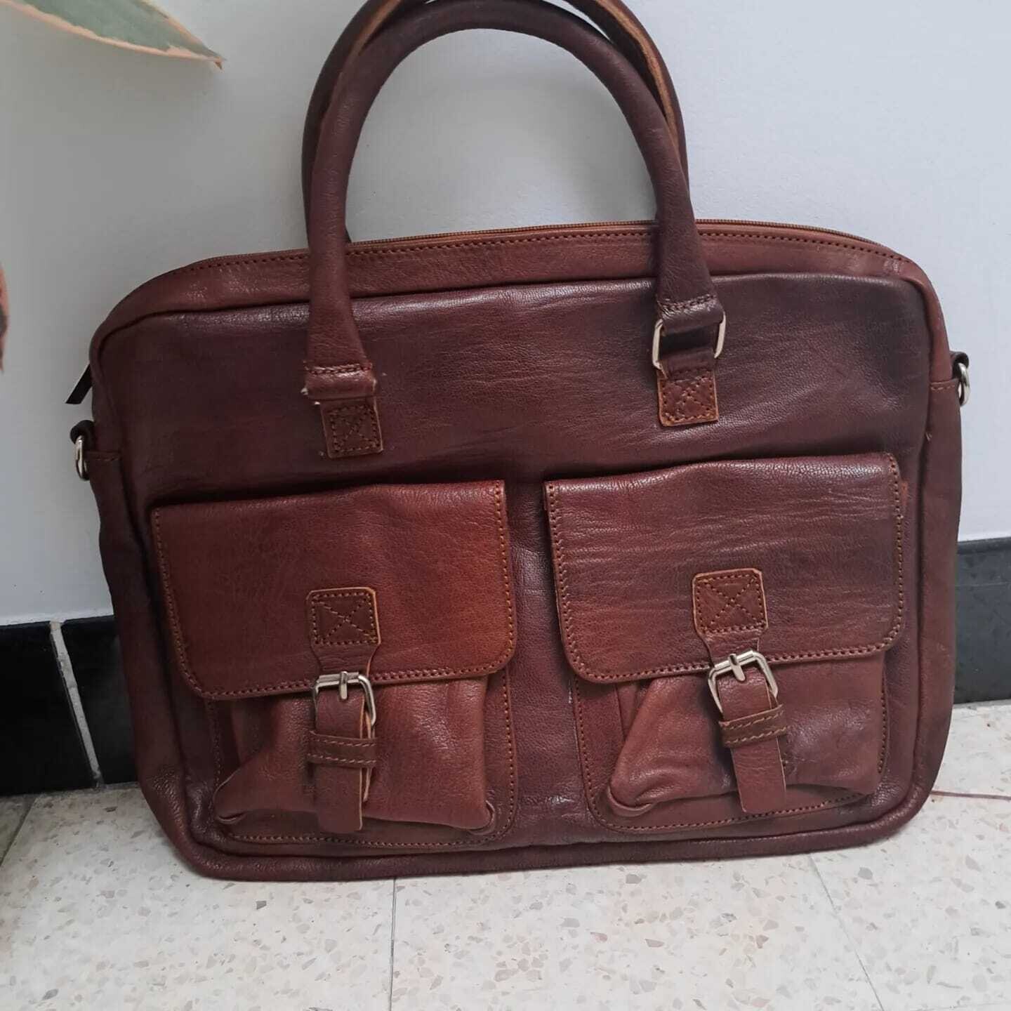 Lederen Boeketas / Laptophouder