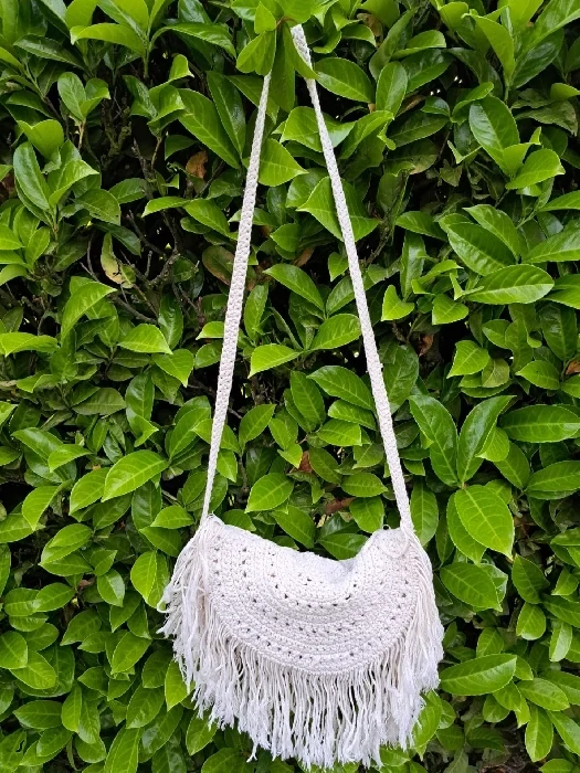 Macramé Halve Maan Schoudertas