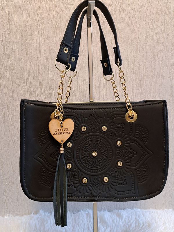 LEDER HANDTAS MANDALA