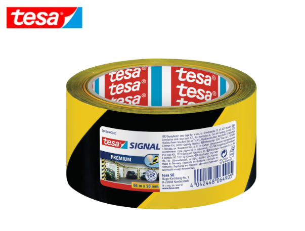 Tesa Signal Universal waarschuwingstape geel/zwart 50 mm x 66 m